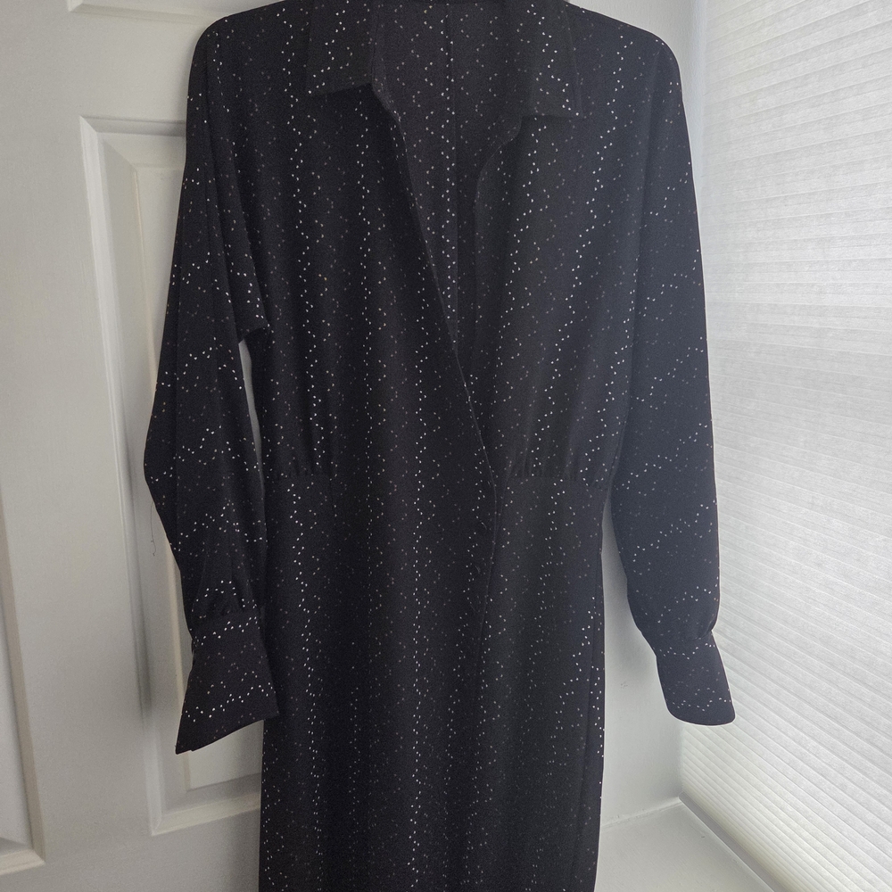 Equipment Black Dress with Star Pattern